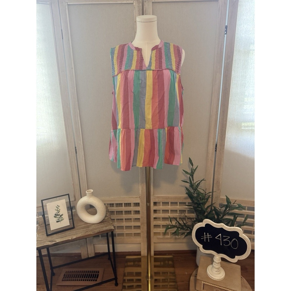 Crown & Ivy Colorful Sleeveless Blouse - Picture 2 of 9